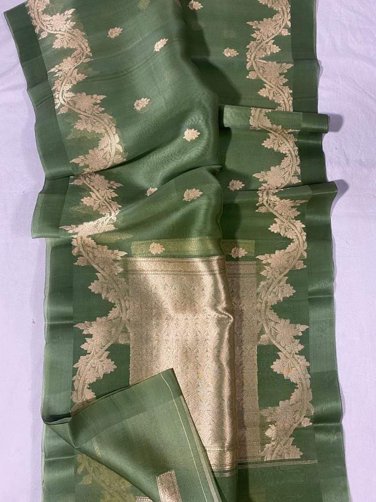 Banarasi Semi  Kora Organza Dybel  Saree