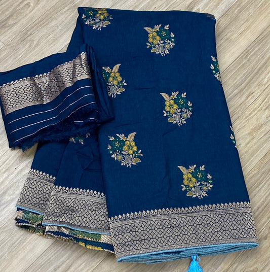 Pure Moonga Silk Zari Work Saree