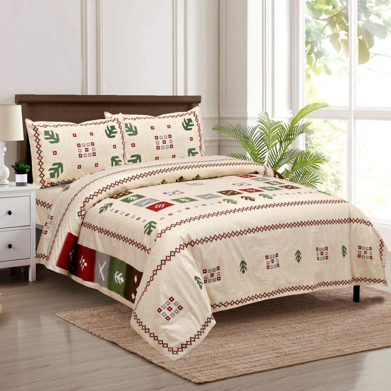 Pure Cotton Jumbo Size Double Bedsheet. ( 108X 108) with pillow covers