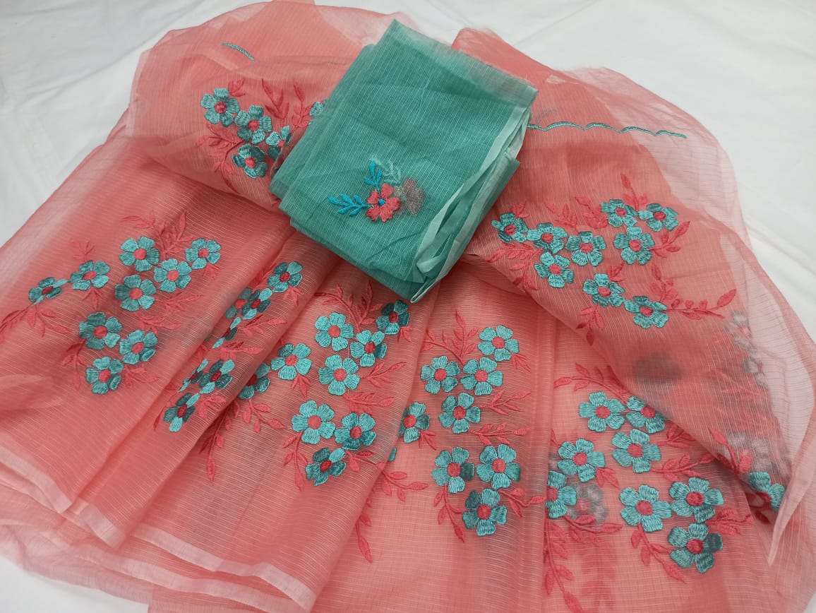 Pure Kota cotton embroidery work Saree