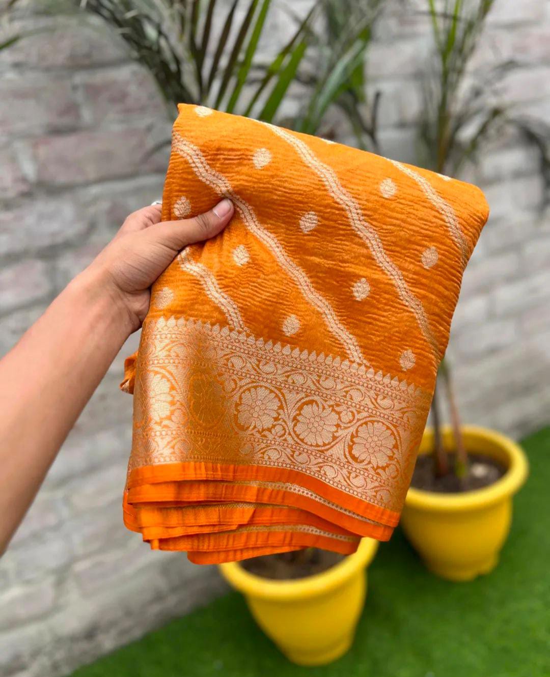 Banarasi Tissue Silk   Saree With Blouse