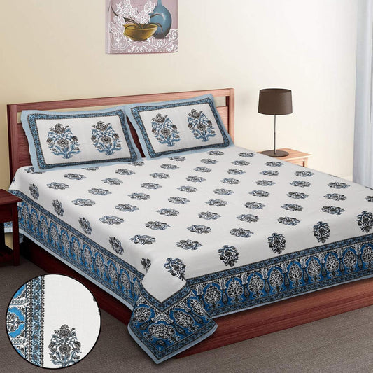 Pure Cotton Jumbo Size Double Bedsheet. ( 108X 108) with pillow covers