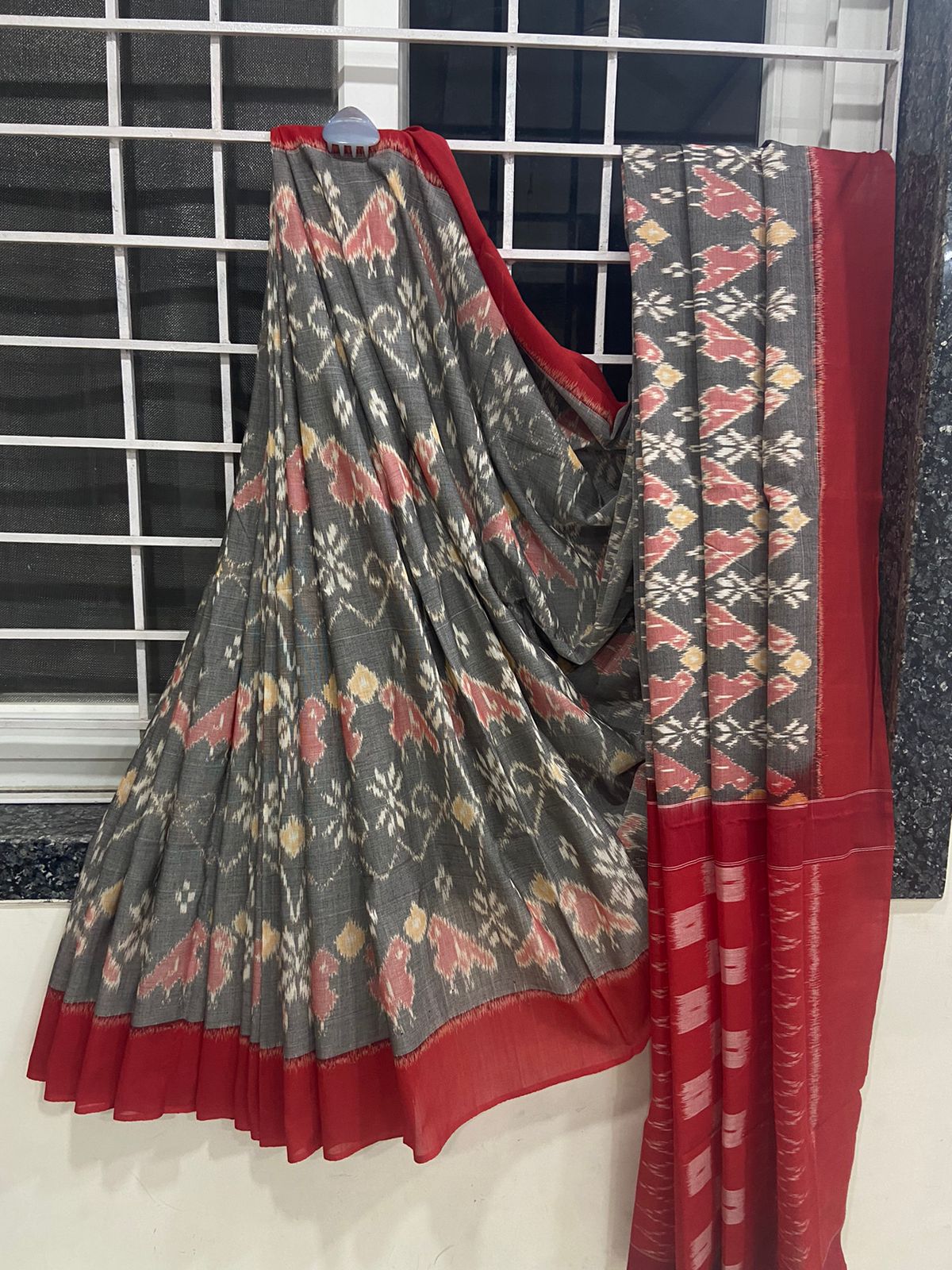 Pure  Double Ikkat Pochampally Cotton   Saree