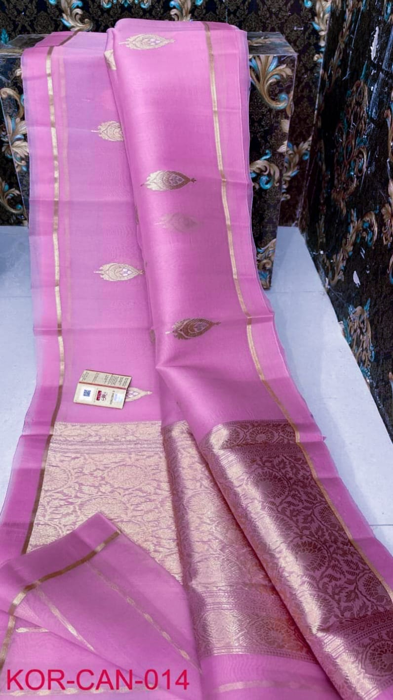 Banarasi Semi  Kora Organza Dybel  Saree