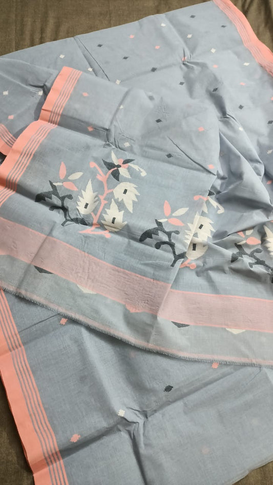 Pure Cotton needle work jamdani Saree