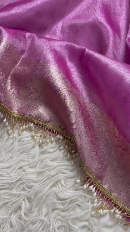 Banarasi Tissue Silk  Heavy Lace Saree With Blouse