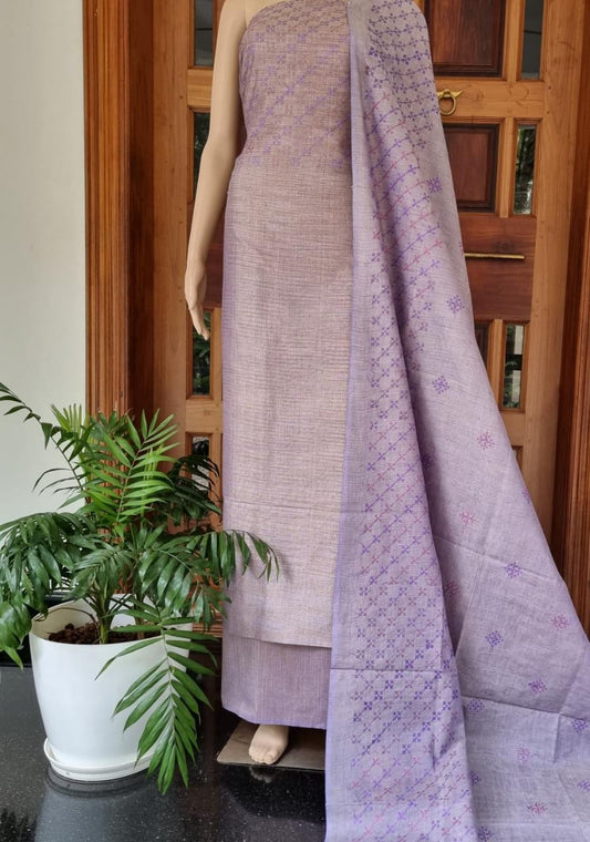 Pure Khaddi Cotton Linen Embroidery Work Unstitched Suit.