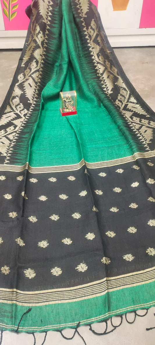 Pure Linen Saree With Running Blouse