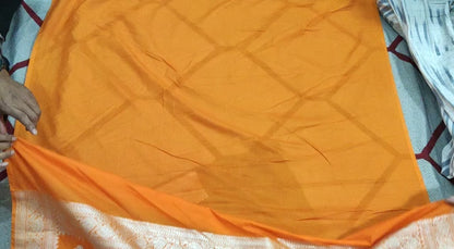 Handloom Weaved georgette Silk Banarasi Saree with Running Blouse