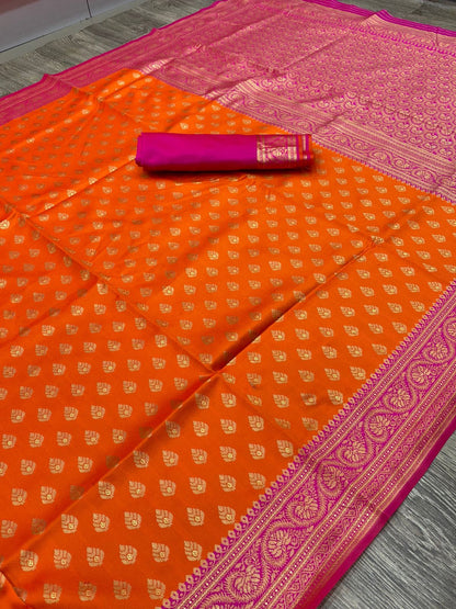 Banarasi Soft Silk Saree with blouse