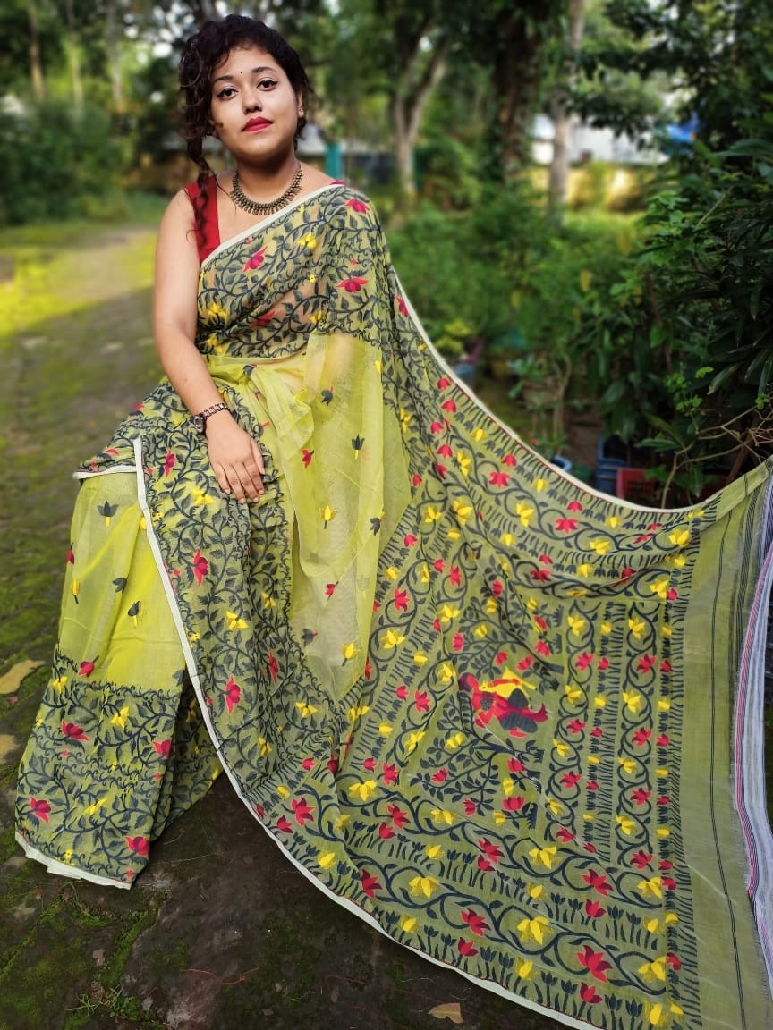 Buy Linen cotton saree at Rs. 850 online from Surati Fabric cotton sarees :  SF-313-RPk