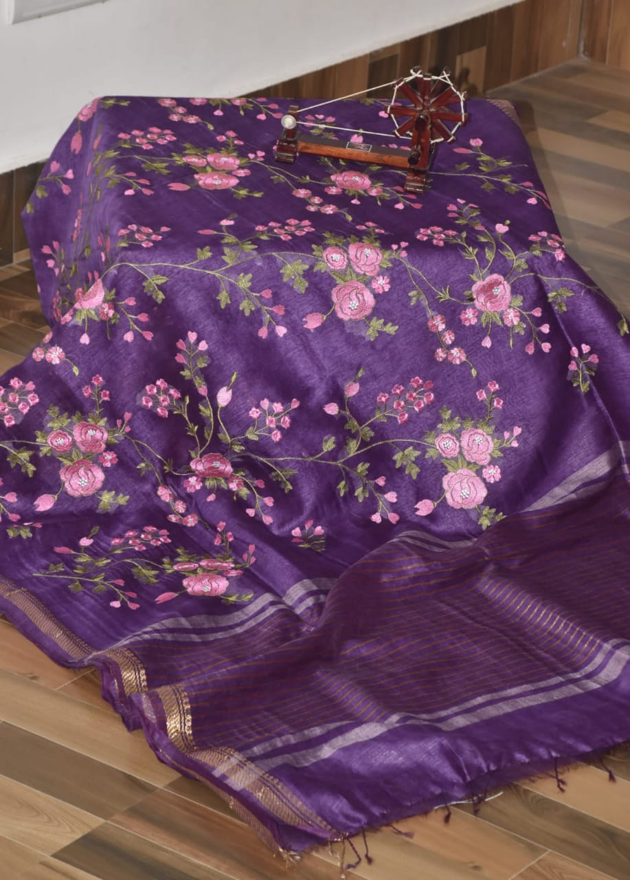 Lenin jute silk sarees