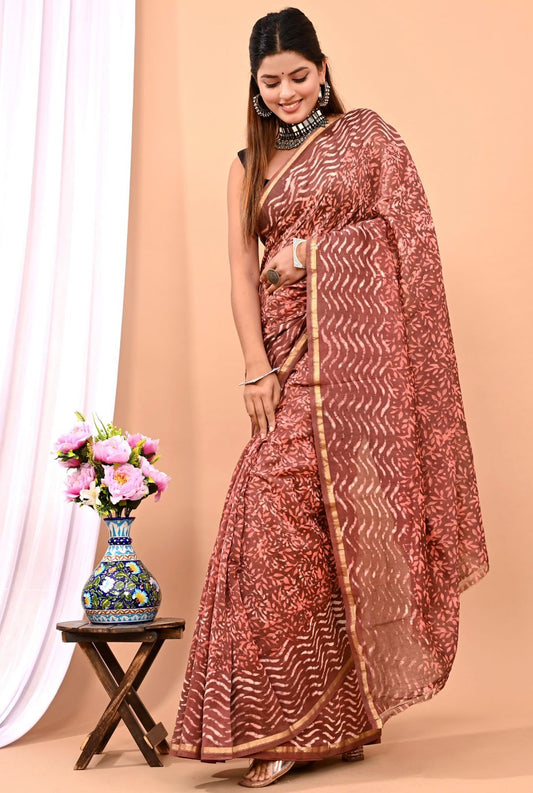 Traditional Hand-block Print Chanderi Silk Saree